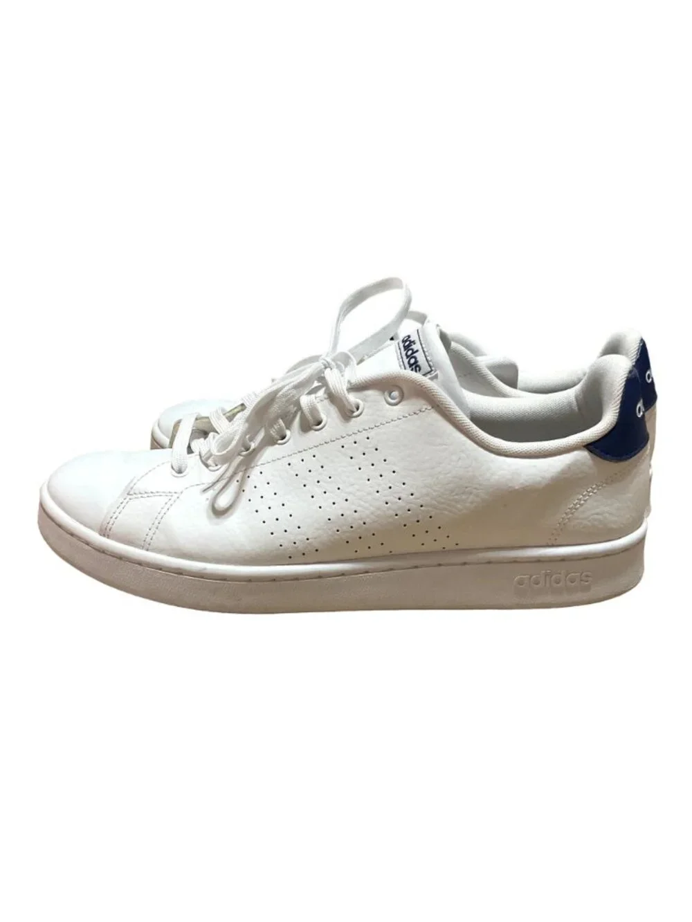 Adidas Advantage Sneakers Sz 13 Low Top Whit Leather Lace Up F36423 Mens